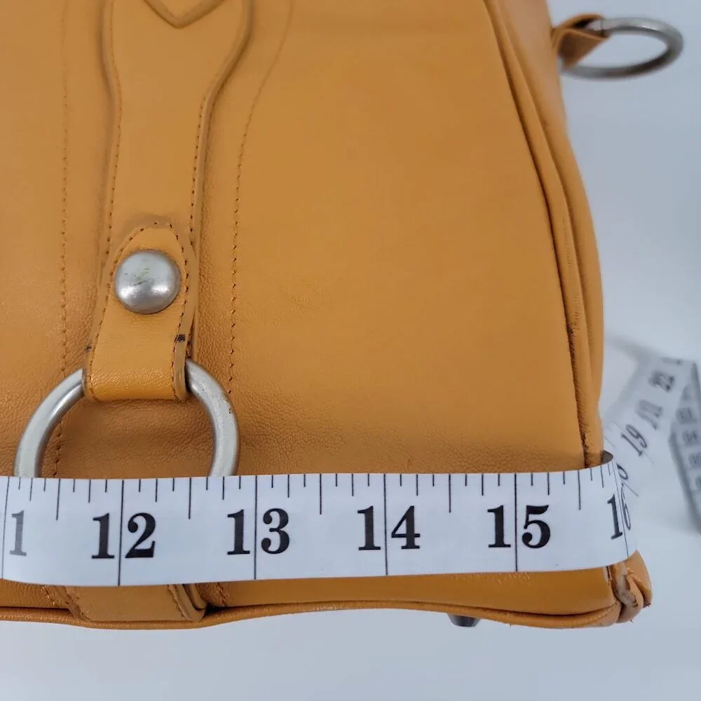 Cheeky Lime Mustard Leather Camera Bag | Braided Handles | Adjustable Dividers - Picture 8 of 12